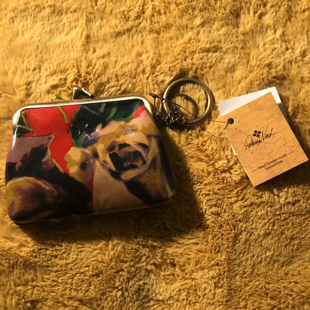 Patricia Nash Borse Printed Leather Winter Bloom Coin Purse Wallet